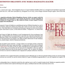 Découverte de Beethoven organiste avec Maria-Magdalena Kaczor